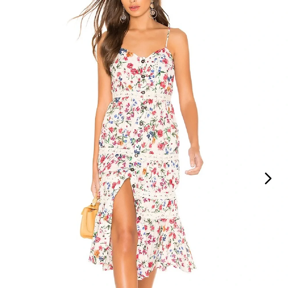 LOVERS + FRIENDS Lani Floral Midi Dress in Peony Floral sz M NWT - Picture 1 of 10